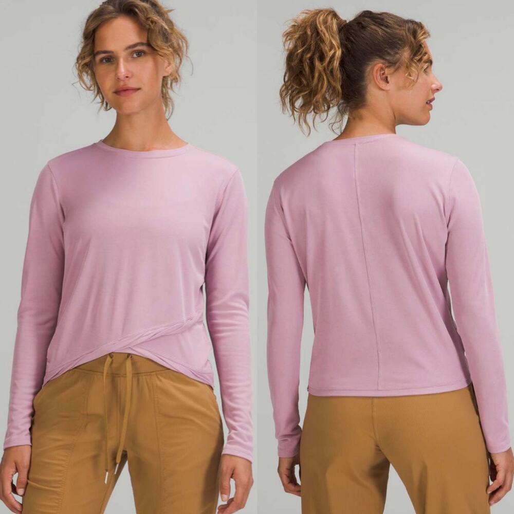Lululemon Do The Twist Long Sleeve Top in Pink Size Large